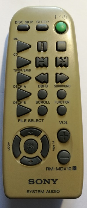 Sony RM-MDX10 replacement remote control different look