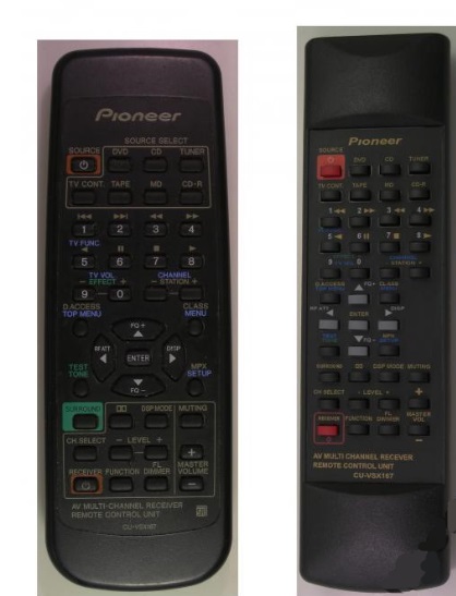 Pioneer Cu-vsx167, Vsx-409rds replacement remote control
