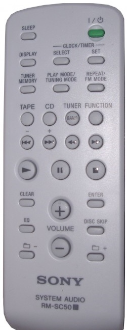 Sony CMT-SPZ50 replacement remote control different look